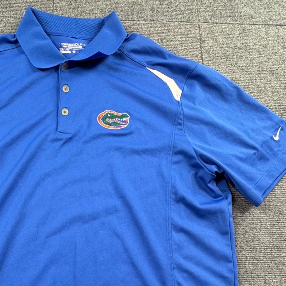 Nike Golf Florida Gators Polo Shirt Mens XL Blue Dri-Fit Tour Performance NCAA